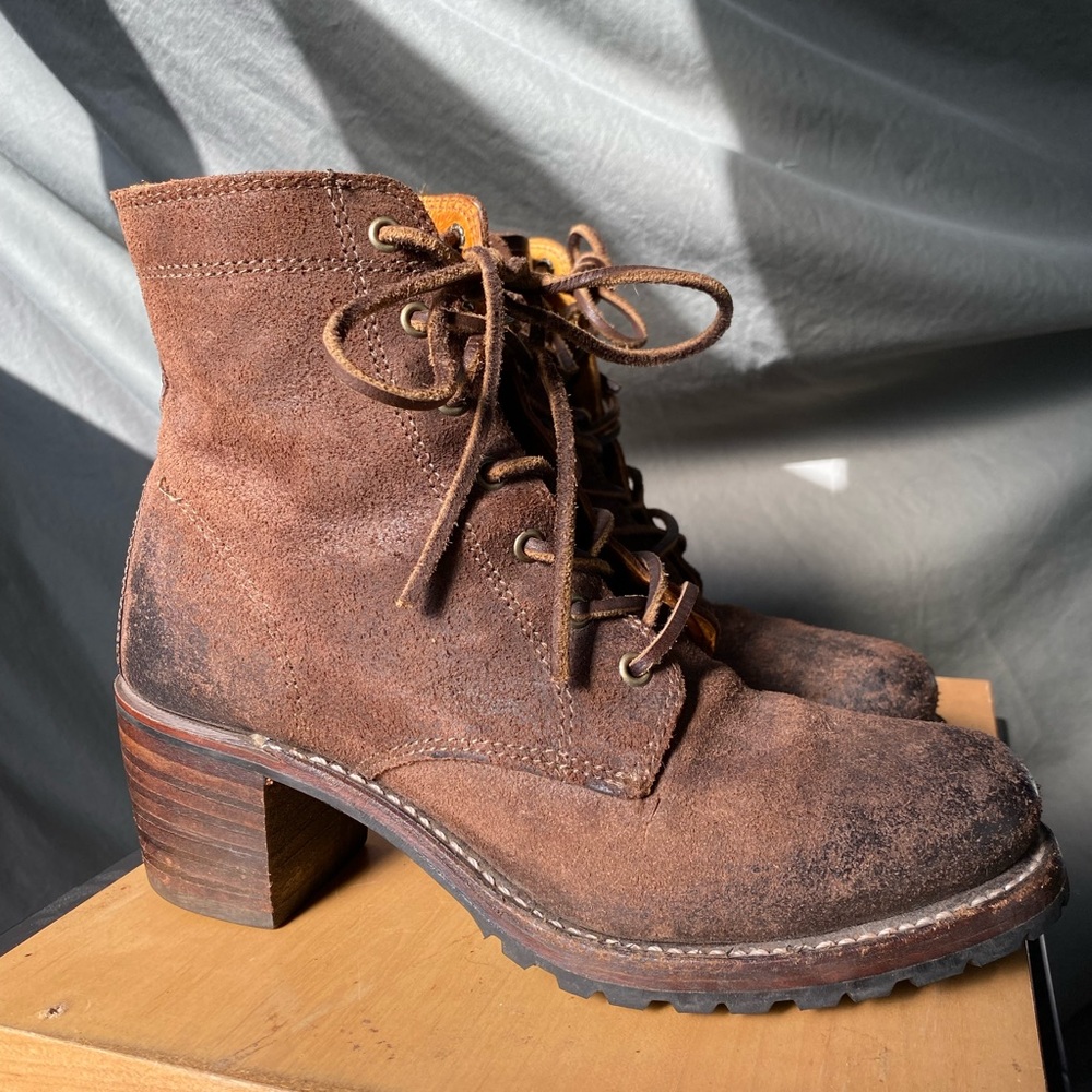 FRYE & Co. Brown Leather Sabrina Lace up boots 7.5 W